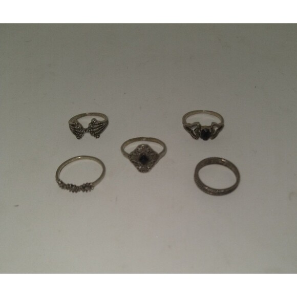 5 silvertone ring Bundle - Picture 2 of 2